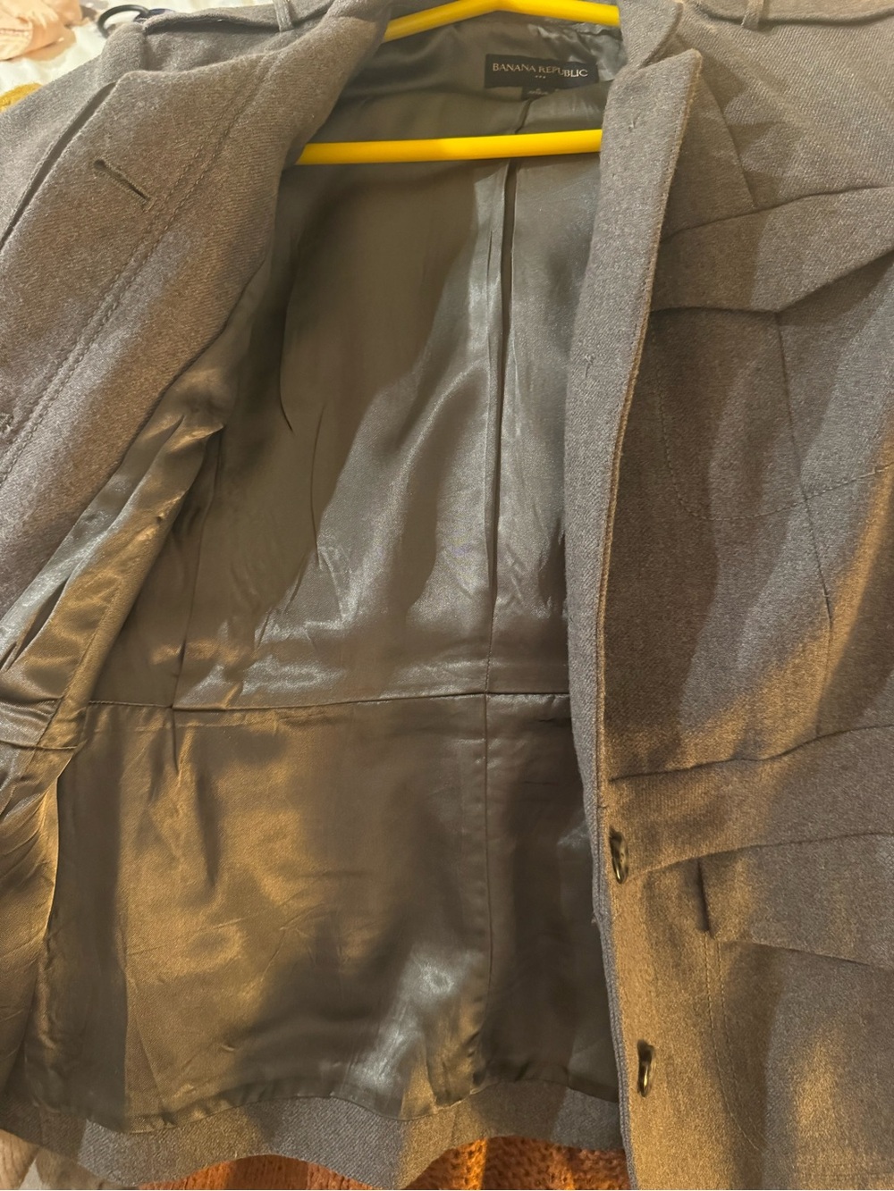 Banana Republic Gray Military-Style Wool Blend Jacket - Picture 5 of 6